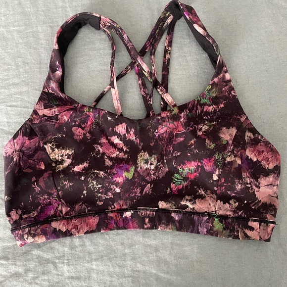 lululemon athletica Other - Floral Print Strappy Sports Bra by Lululemon - Purple Pink